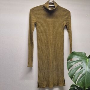 Wilfred Mustard Ribbed Long Sleeve Dress